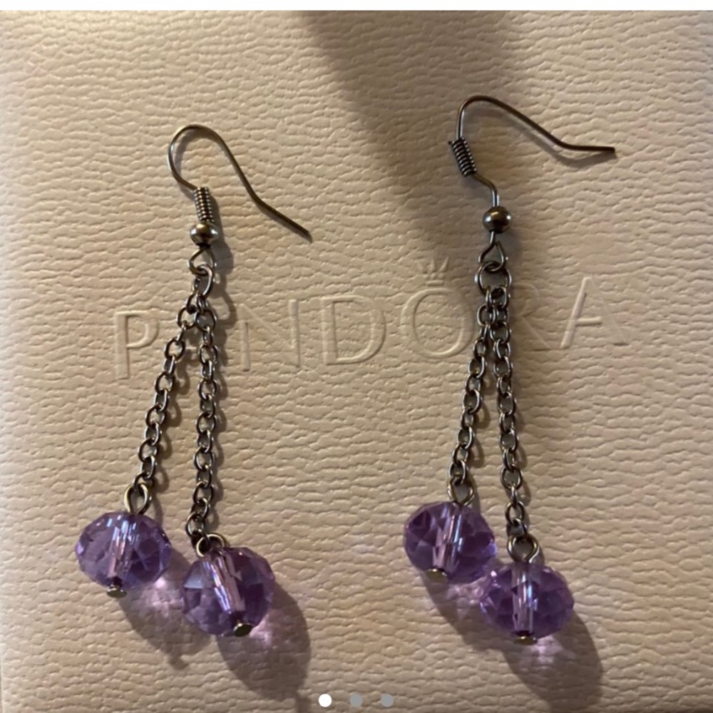 Cute Crystal Purple Drop Earrings